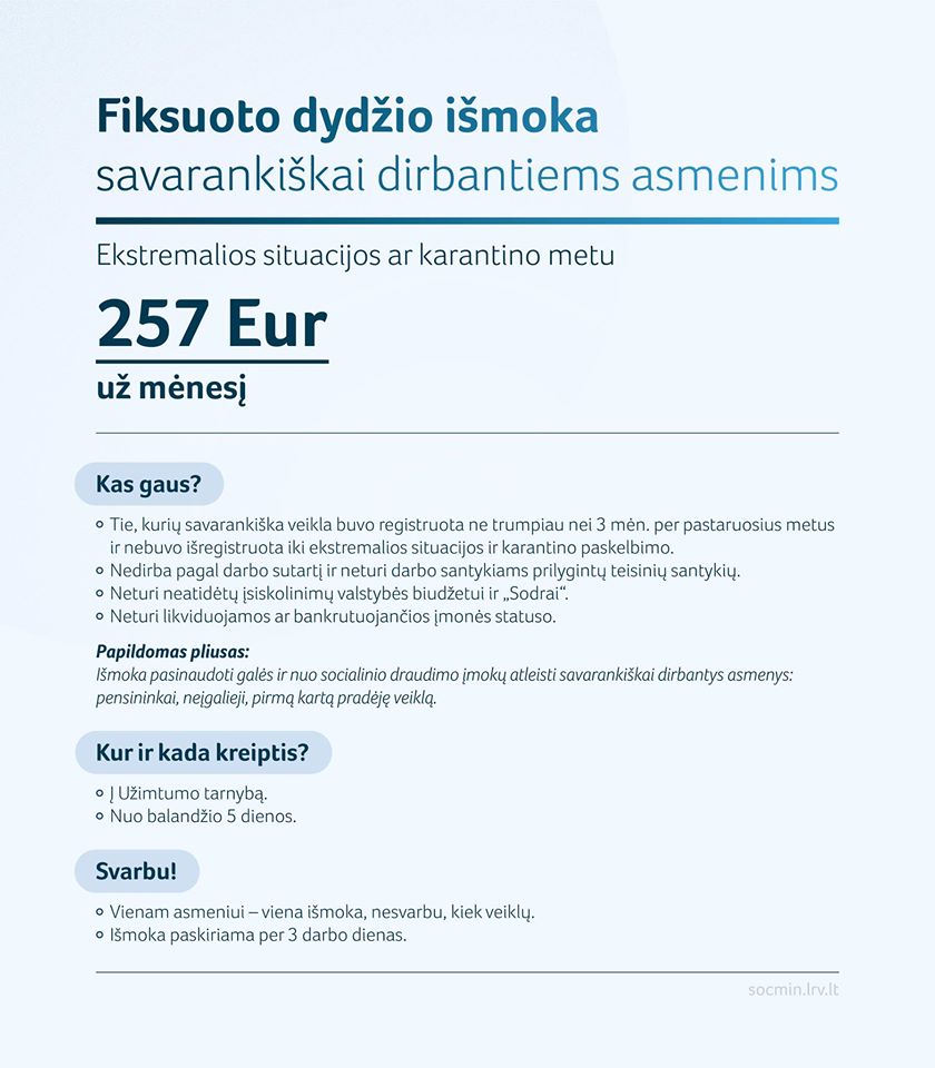 Išmokos savarankiškai dirbantiems