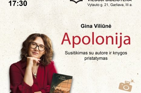 Ginos Viliūnės knygos „Apolonija“ pristatymas