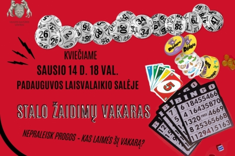 STALO ŽAIDIMŲ VAKARAS BENDRUOMENEI