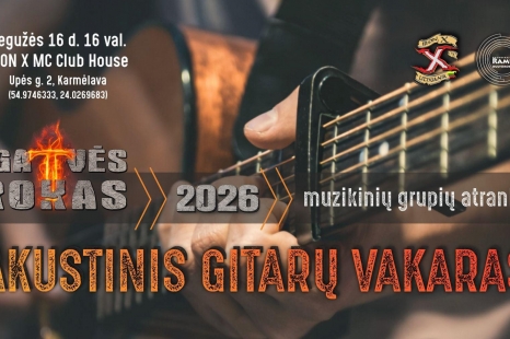 Akustinių gitarų vakaras „Gatvės rokas 2026. Muzikinių grupių atranka“