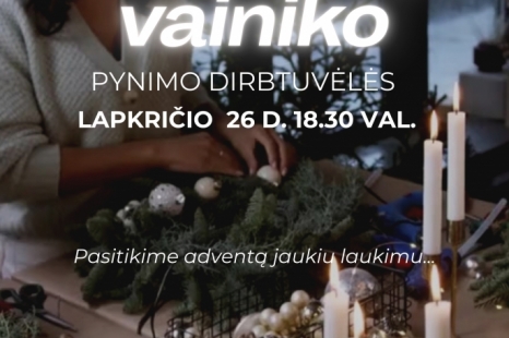 Kalėdinio vainiko pynimo dirbtuvės