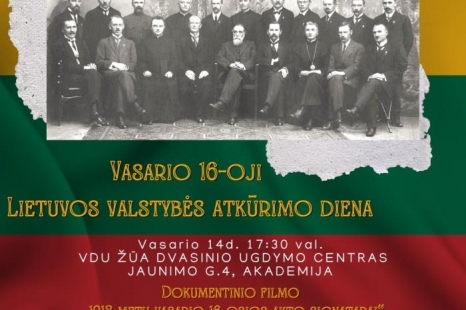 Dokumentinio filmo „1918 metų vasario 16–osios akto signatarai“ peržiūra