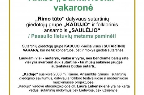 Klubo „Garliaviečiai“ vakaronė