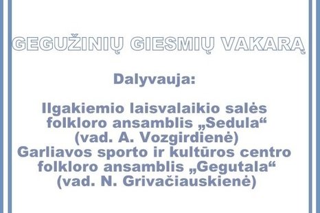 Gegužinių giesmių vakaras