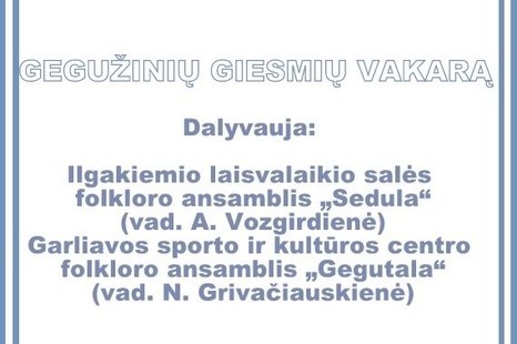 Gegužinių giesmių vakaras