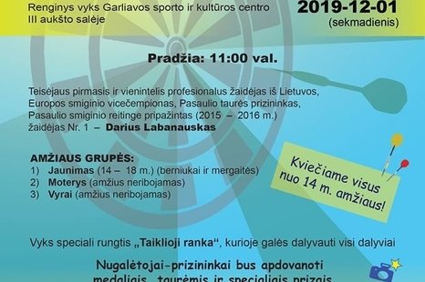 I-asis Garliavos Sporto ir Kultūros Centro Smiginio Turnyras