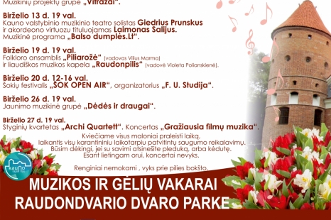 Muzikos ir gėlių vakarai Raudondvario dvaro parke